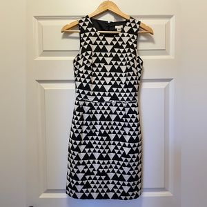 Black and white J. Crew Factory sheath dress